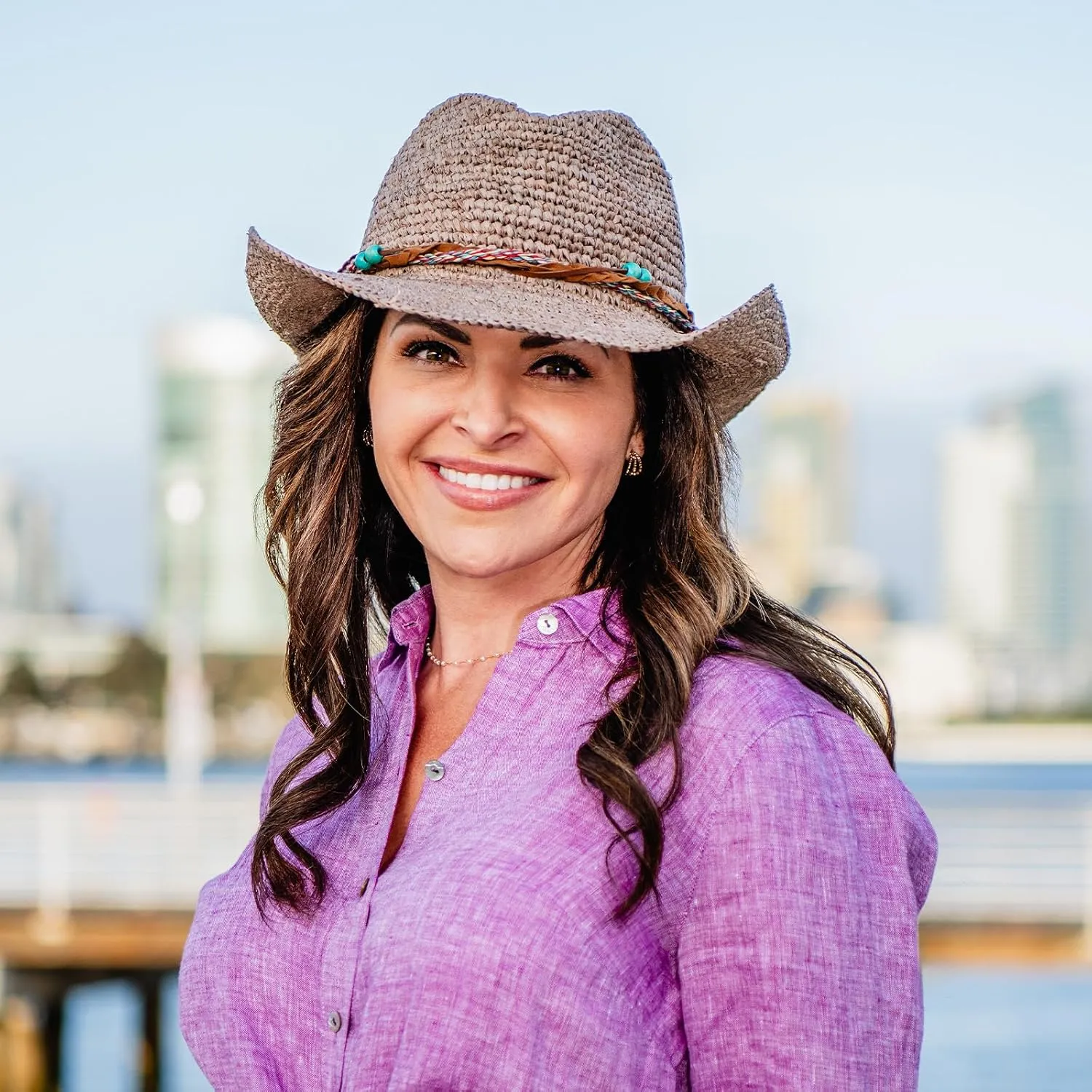 Wallaroo Hat Company Women’s Catalina Cowboy – UPF 50  Sun Hat, Wide Brim, Adjustable, Packable, Women & Men, M   L Sizes