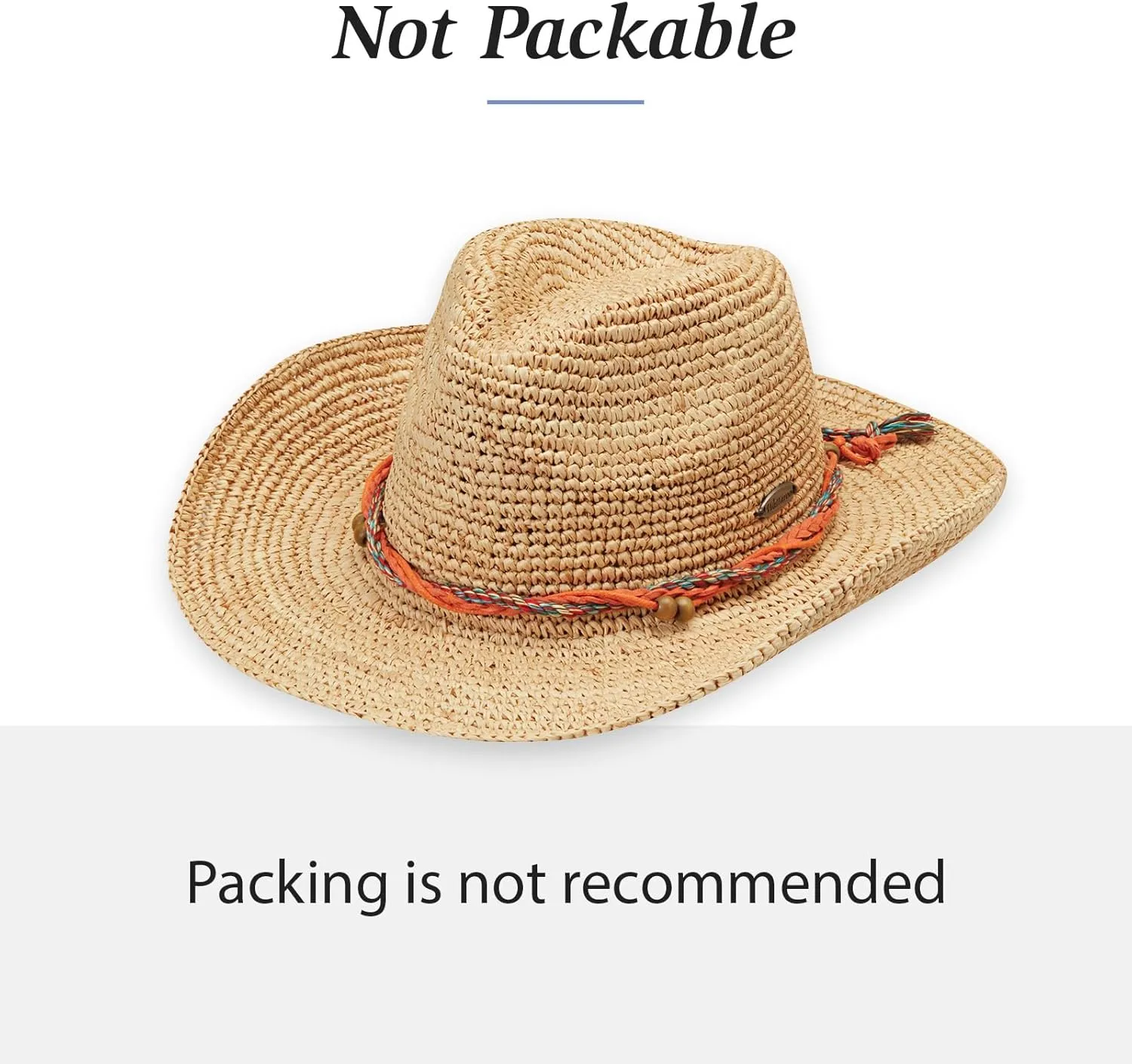 Wallaroo Hat Company Women’s Catalina Cowboy – UPF 50  Sun Hat, Wide Brim, Adjustable, Packable, Women & Men, M   L Sizes