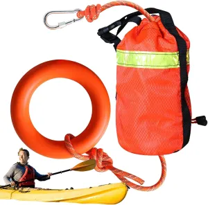 Water Rescue Throw Bag - Throw Bags for Water Rescue | 16m Professional Floating Rafting Rope with Hand Ring | Throwable Device for Kayaking and Rafting | Safety Equipment for Boat Fishing Swimming