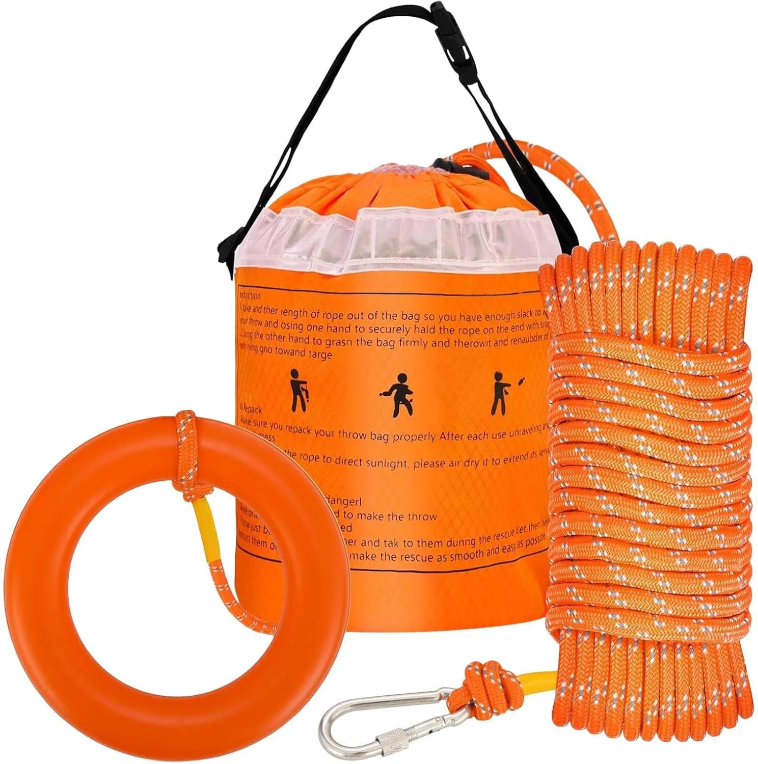 Water Rescue Throw Bags – Floating Rope Safety Gear, Throwable Rafting Bag | Rescue Flotation Device Bag, Outdoor Rope Bag for Kayak Trips, Boating, and Water Sport Emergencies