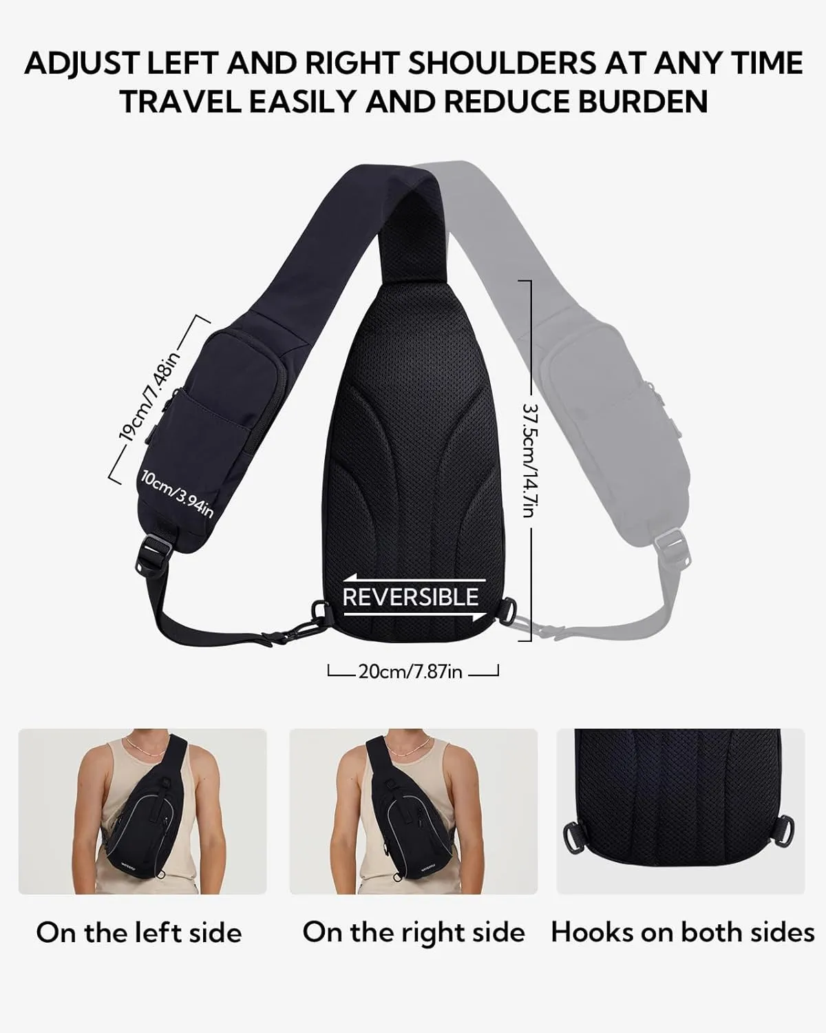 WATERFLY Crossbody Sling Backpack Sling Bag: Small and Stylish Design for Hiking Travel and Everyday Use