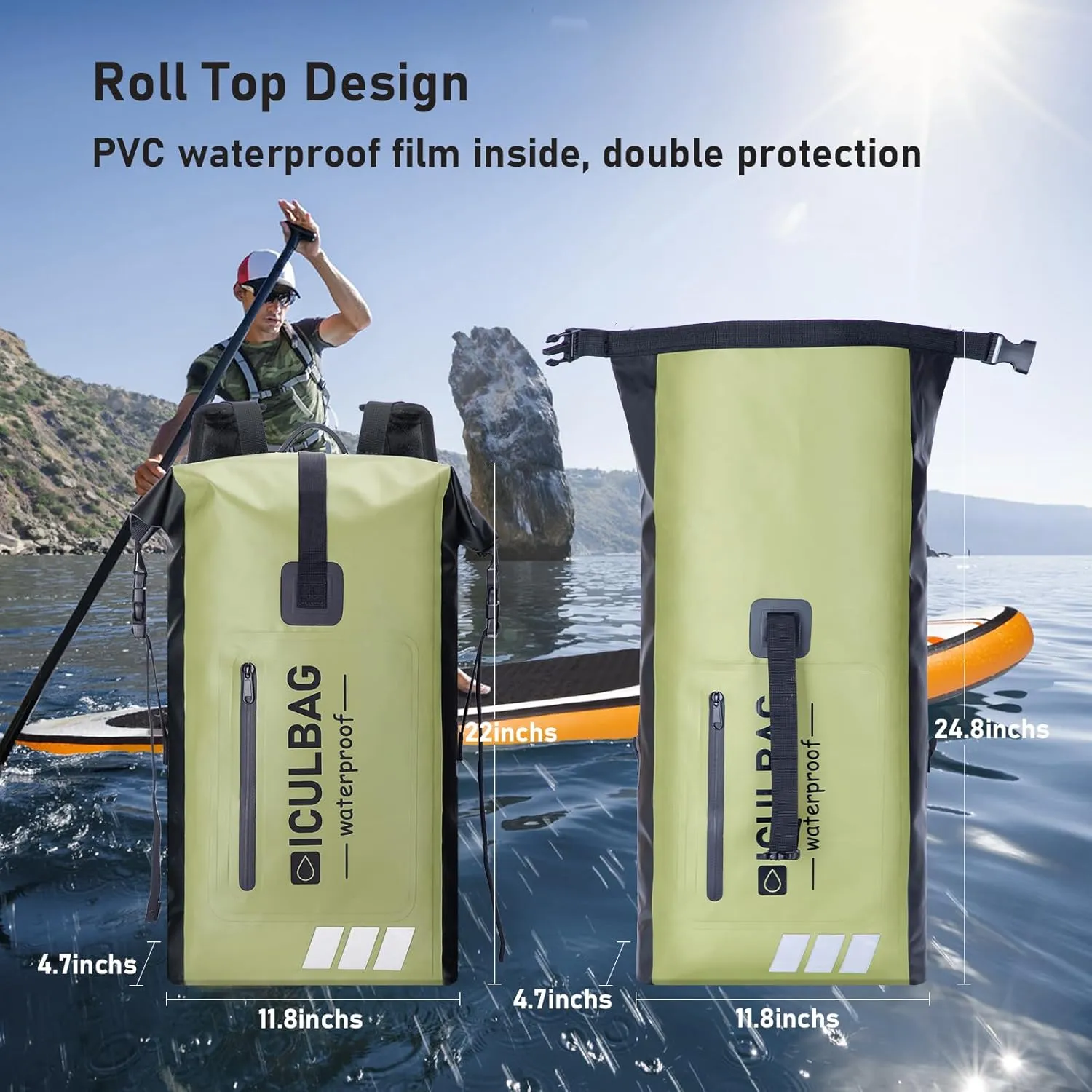 Waterproof Backpack For Women Men Dry Bags Waterprof Bags for Kayaking Boating Travele Hiking Camping Dry Bag 20L