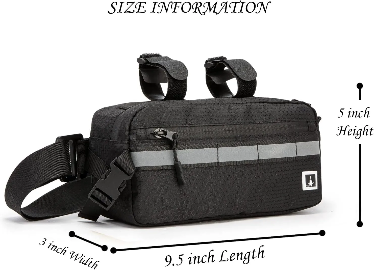 Waterproof Handlebar Bag for Kids Bikes, Convertible Crossbody Bag (Black)