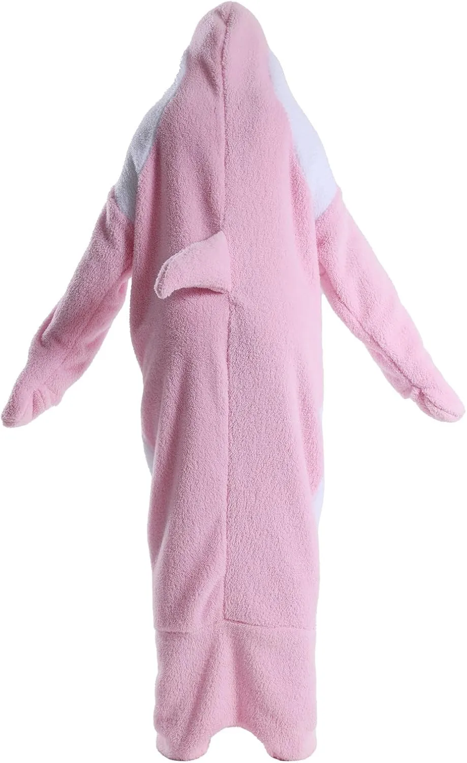 Wearable Shark Blanket Onesie for Adult Hoodie, Super Soft Comfortable Shark Costume, Pink Dolphin S