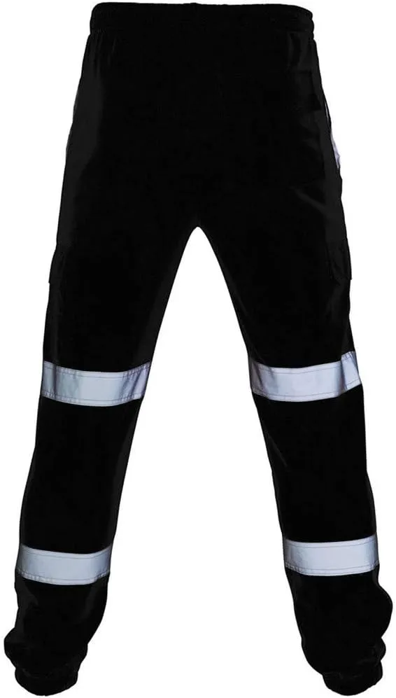 WENKOMG1 Construction Work Pants for Men,Hi Vis Reflective Neon Color Bottoms High Visibility Trousers for Men