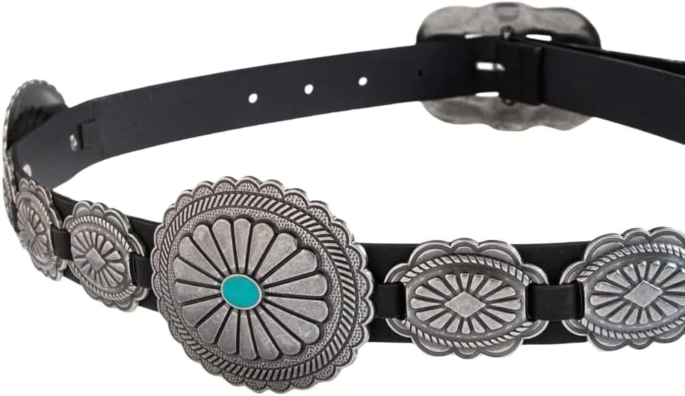 Western Belts for Woman Cowgirl Concho Belts Country Concert Rodeo Outfits Women Turquoise Belt for Jeans Dresses