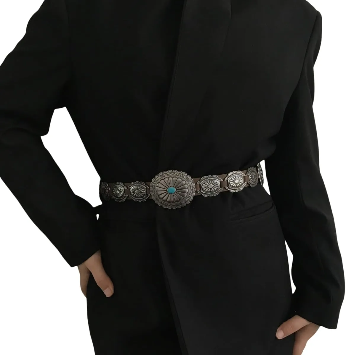 Western Belts for Woman Cowgirl Concho Belts Country Concert Rodeo Outfits Women Turquoise Belt for Jeans Dresses