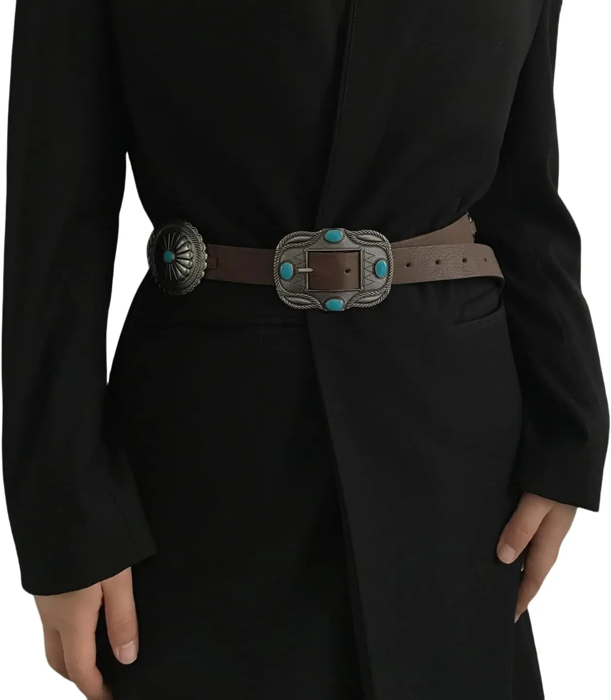 Western Belts for Woman Cowgirl Concho Belts Country Concert Rodeo Outfits Women Turquoise Belt for Jeans Dresses