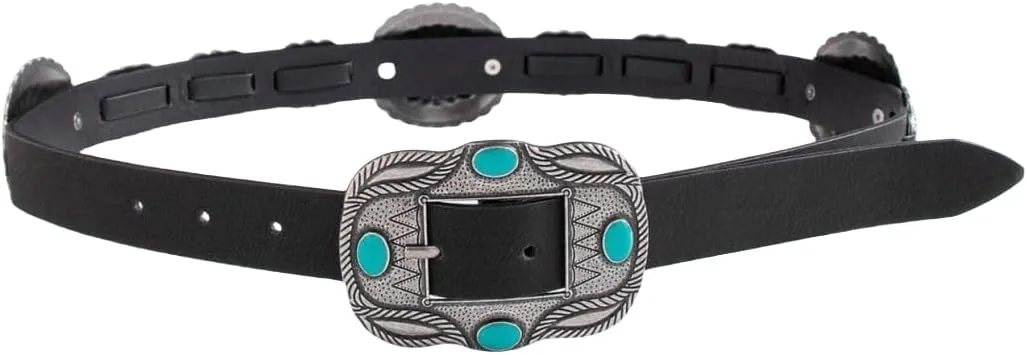 Western Belts for Woman Cowgirl Concho Belts Country Concert Rodeo Outfits Women Turquoise Belt for Jeans Dresses