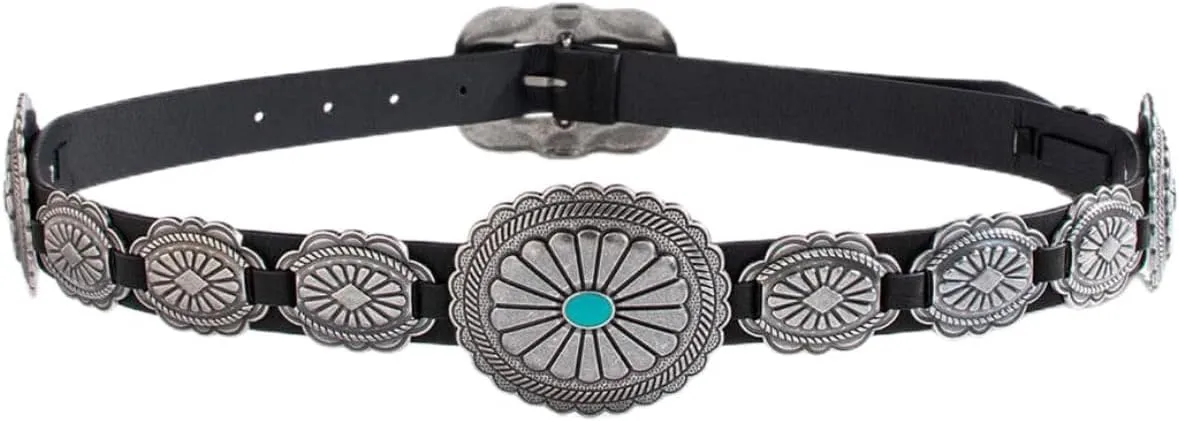 Western Belts for Woman Cowgirl Concho Belts Country Concert Rodeo Outfits Women Turquoise Belt for Jeans Dresses
