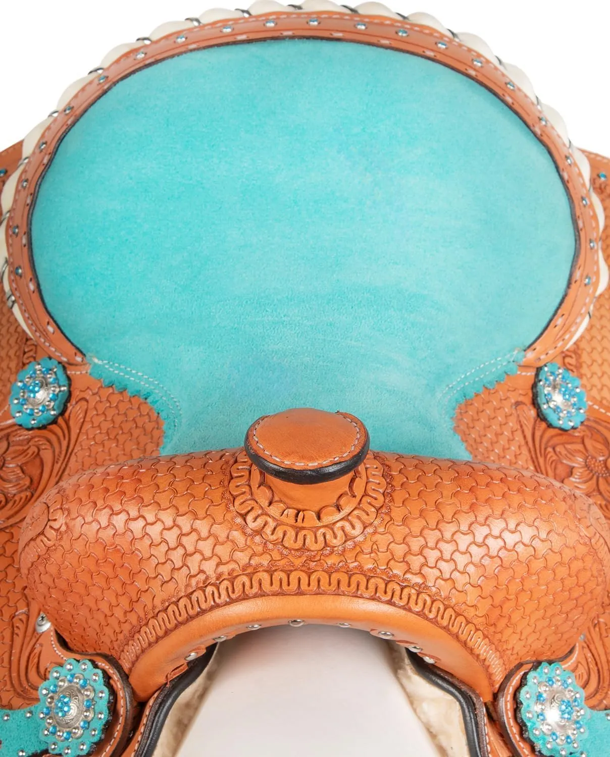 Western Leather Horse Saddle Comfy Horse Seat Ranch Roping Saddle Tree Trail Racing Hand Tooled Comfort Barrel Tack Size 10 to 18 Inch Seat