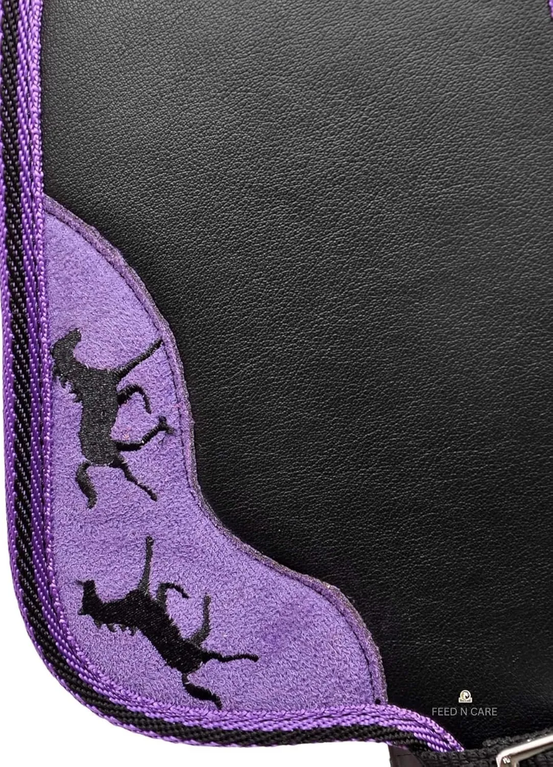 Western Synthetic Horse Saddle Light Weight Cordura Comfy Padded Horse Seat Equestrian Horse Saddle for Barrel Racing & Trail Riding Breast Collar 10 to 18 Inch Seat