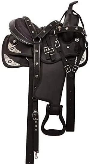 Western Synthetic Horse Saddle Lightweight Barrel Racing Saddle Trail Equestrian Horse Saddle Size 14 to 18 Inches Seat Model No. 16
