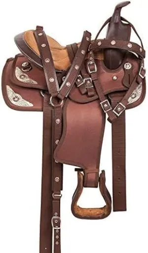 Western Synthetic Horse Saddle Lightweight Barrel Racing Saddle Trail Equestrian Horse Saddle Size 14 to 18 Inches Seat Model No. 17