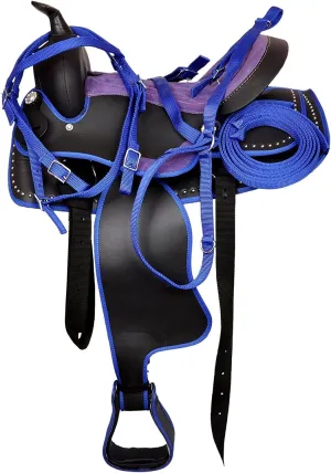 Western Synthetic Horse Saddle Lightweight Barrel Racing Saddle Trail Equestrian Horse Saddle Size 14 to 18 Inches Seat Model No. 24