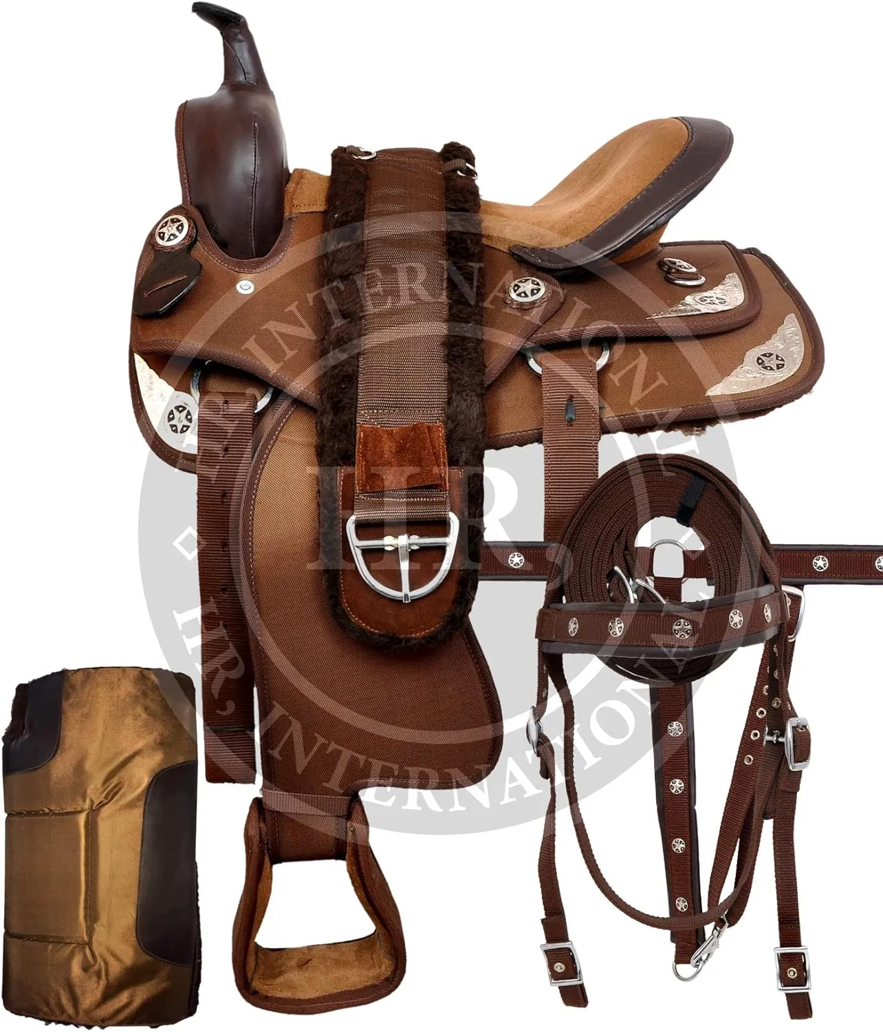 Western Synthetic Horse Saddle Lightweight Barrel Racing Saddle Trail Equestrian Horse Saddle Size 14 to 18 Inches Seat Model No. 35