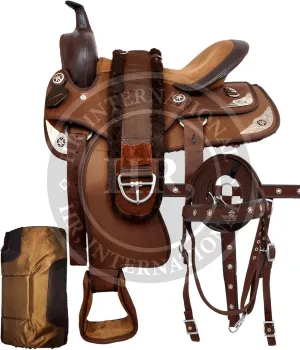 Western Synthetic Horse Saddle Lightweight Barrel Racing Saddle Trail Equestrian Horse Saddle Size 14 to 18 Inches Seat Model No. 35