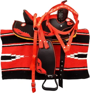 Western Synthetic Horse Saddle Lightweight Barrel Racing Saddle Trail Equestrian Horse Saddle Size 14 to 18 Inches Seat Model No. 8