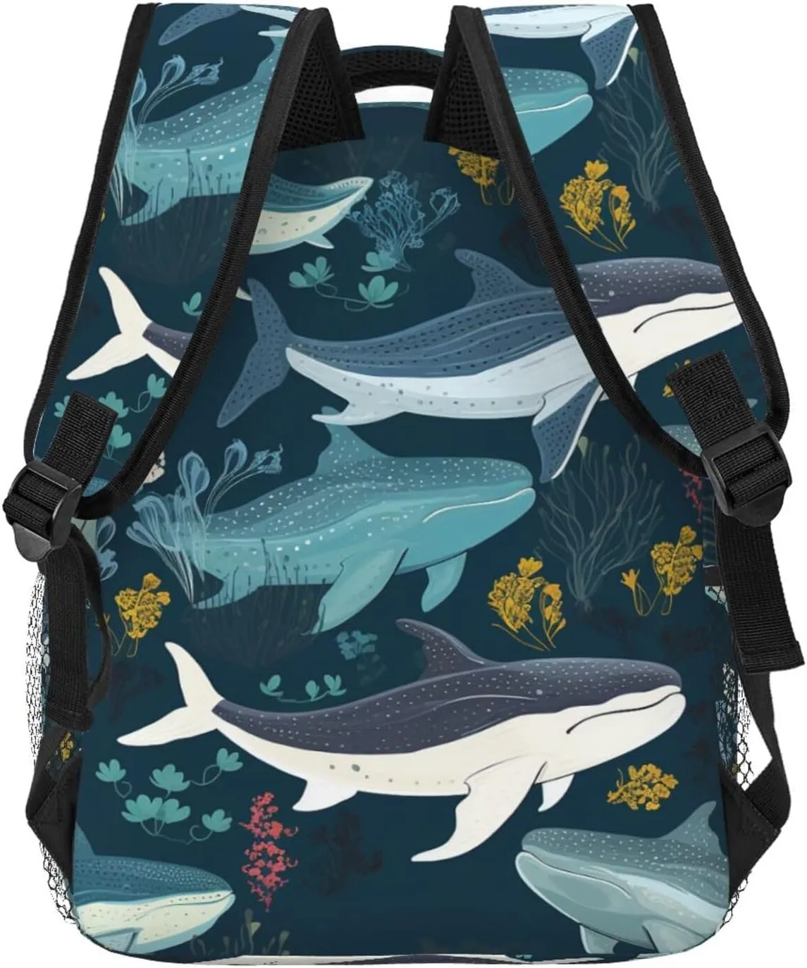 Whale Pattern Backpack for Men Women Casual Daypack Laptop Backpack Computer Bag Travel Laptop Bag