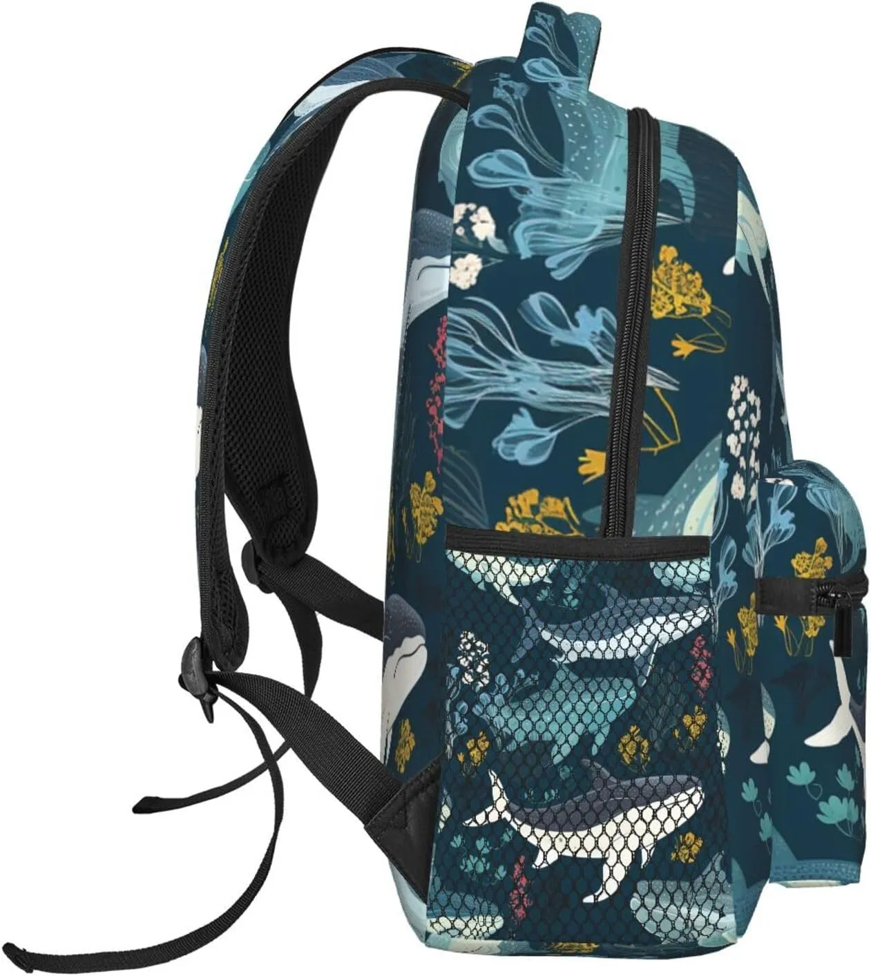 Whale Pattern Backpack for Men Women Casual Daypack Laptop Backpack Computer Bag Travel Laptop Bag