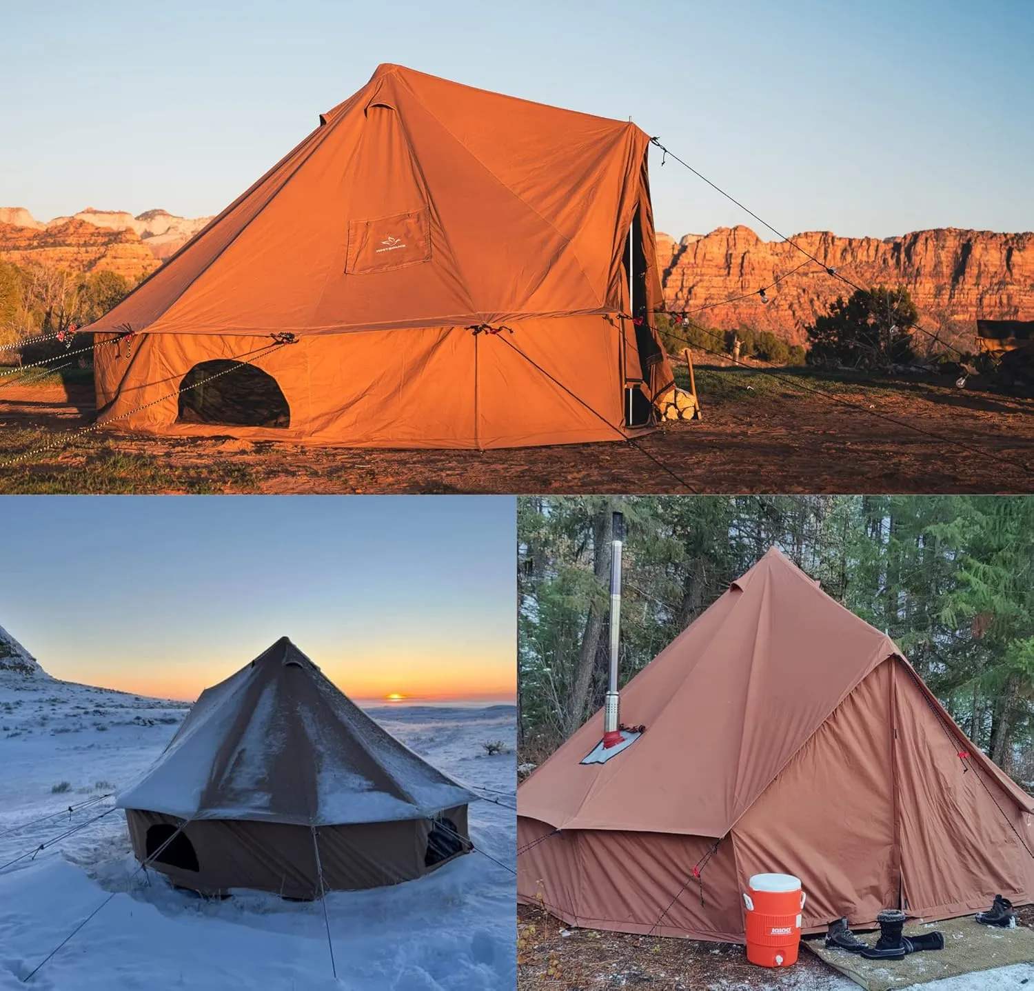 WHITEDUCK Regatta Canvas Bell Tent - w/StoveJack, Waterproof, 4 Season Luxury Camping and Glamping Yurt Tent Outdoor