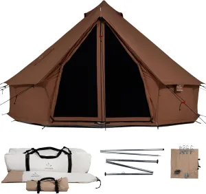 WHITEDUCK Regatta Canvas Bell Tent - w/StoveJack, Waterproof, 4 Season Luxury Camping and Glamping Yurt Tent Outdoor