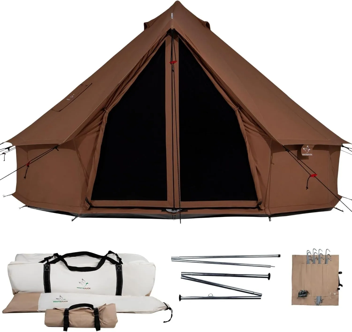 WHITEDUCK Regatta Canvas Bell Tent - w/StoveJack, Waterproof, 4 Season Luxury Camping and Glamping Yurt Tent Outdoor