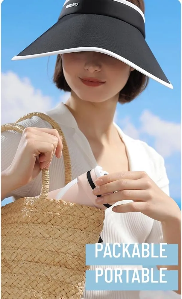 Wide Brim Visor Sun Hat UPF 50  Sun Protection Women Quick Dry Foldable Hat Travel Summer Vacation Seaside Outdoors Hat