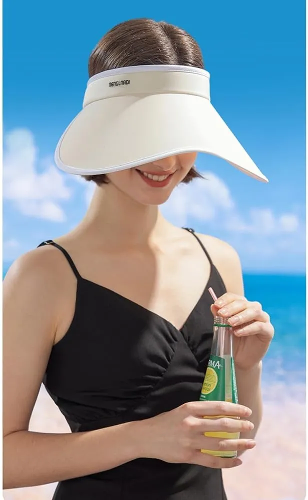 Wide Brim Visor Sun Hat UPF 50  Sun Protection Women Quick Dry Foldable Hat Travel Summer Vacation Seaside Outdoors Hat