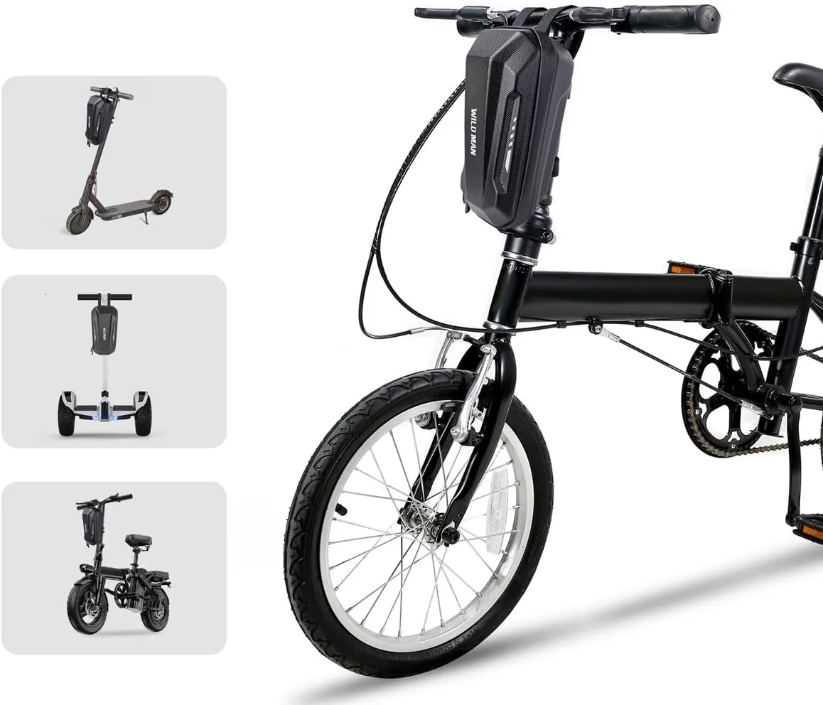 WILD MAN 2L or 3L Hard Shell Rainproof Scooter Storage Bag for Kick Scooters Folding Bike KickBoard Handlebar Bag MTB