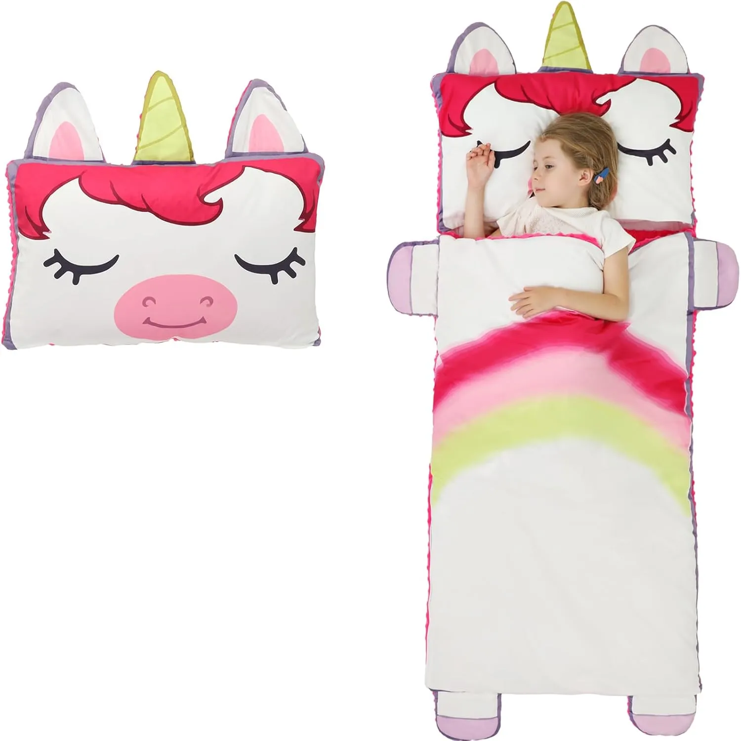 Wizland Kid Sleeping Bag-Thick Large Cut Sleeping Bag 61.8"×28.3" for Kindergarten -Removable Flannel School Mat for Boys and Girls Super Soft, Warm, Cozy