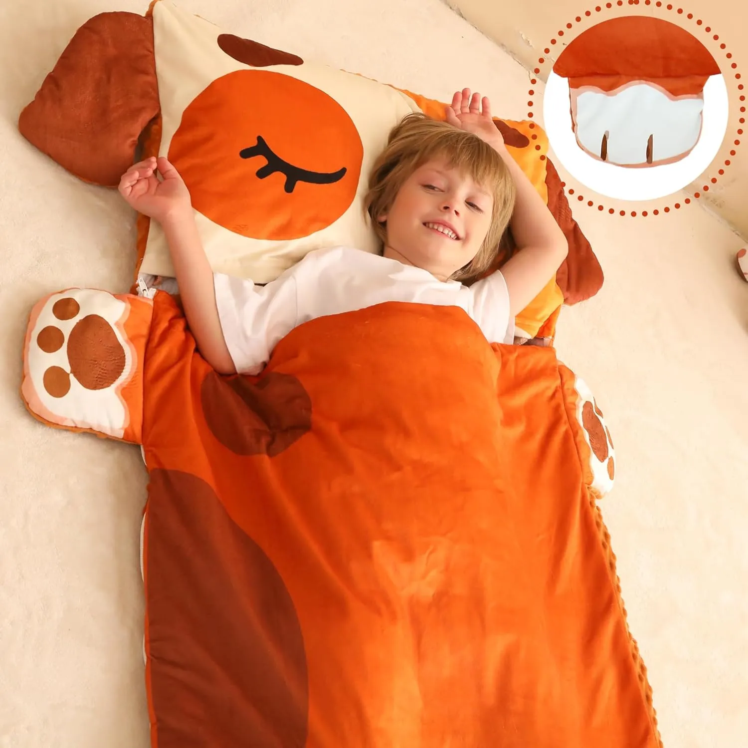 Wizland Kid Sleeping Bag-Thick Large Cut Sleeping Bag 61.8"×28.3" for Kindergarten -Removable Flannel School Mat for Boys and Girls Super Soft, Warm, Cozy