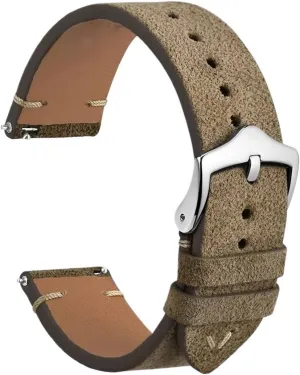 WOCCI Reverse Suede Leather Watch Band 18mm 20mm 22mm Quick Release Watch Strap For Men Luxurious Vintage Replacement Bracelet