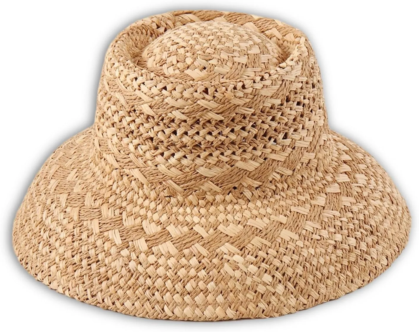 Women Bucket Sun Hat Wide Brim Woven Raffia Palma Hat UPF 50  Sun Protection Summer Vacation Beach Straw Hat