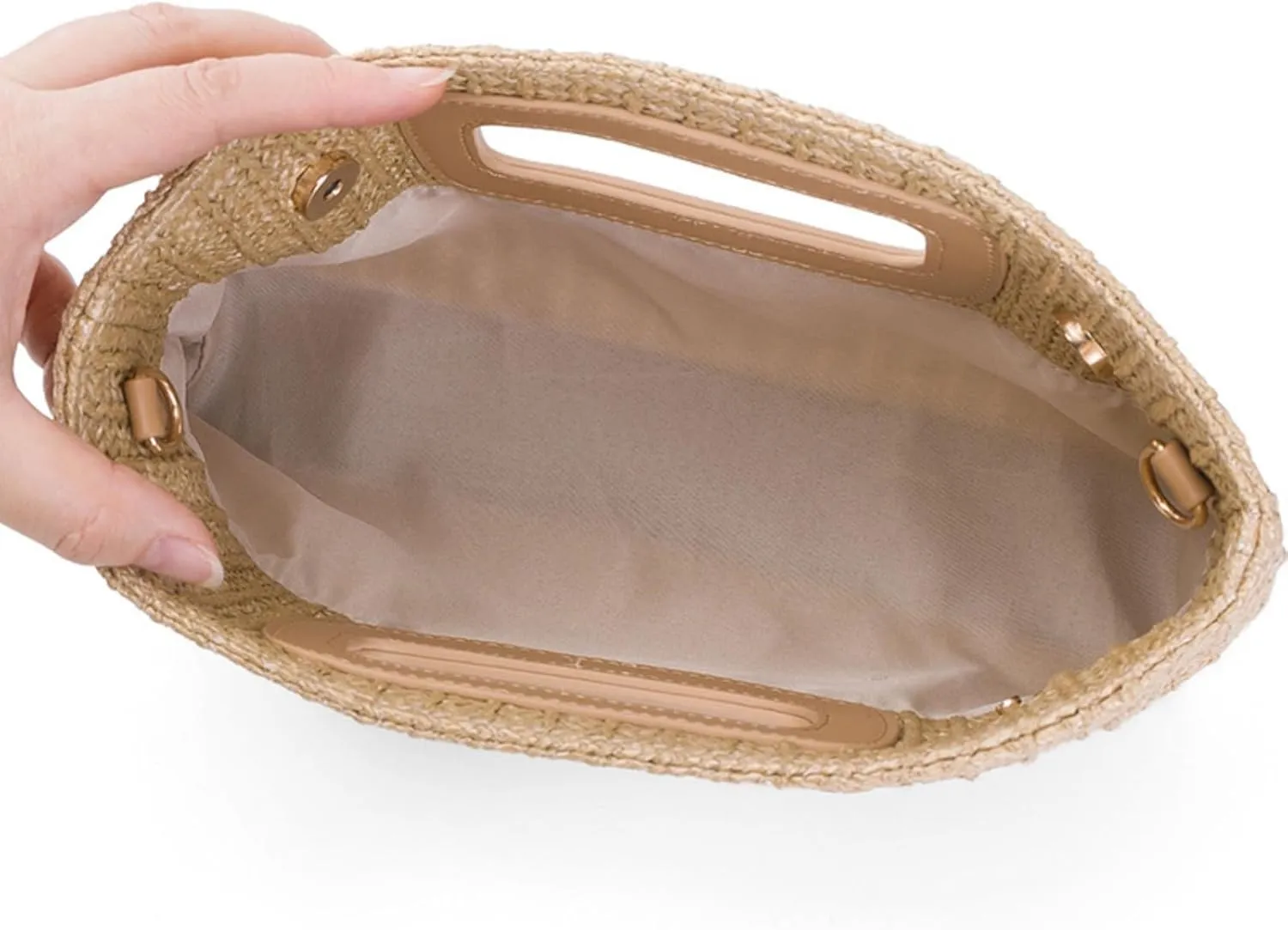 Women Top Handle Handbag Chain Crossbody Bag 2025 Summer Raffia Straw Clutch Beach Vacation Evening Square Purse