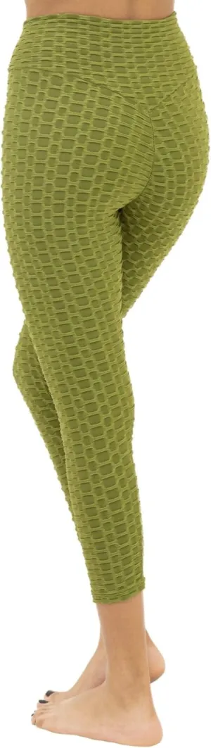 Women Workout Shorts, Capri - Brazilian Booty Lift, Anti-Cellulite, Scrunch Butt, Honeycomb Textured