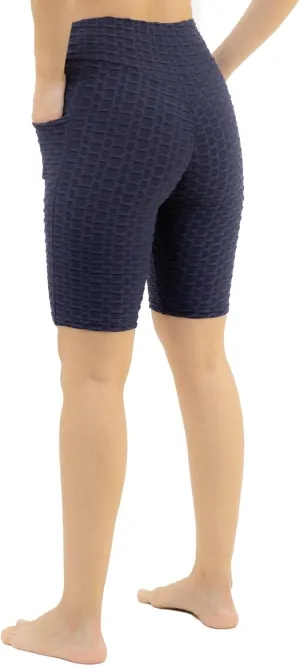 Women Workout Shorts, Capri - Brazilian Booty Lift, Anti-Cellulite, Scrunch Butt, Honeycomb Textured