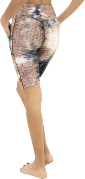 Women Workout Shorts, Capri - Brazilian Booty Lift, Anti-Cellulite, Scrunch Butt, Honeycomb Textured