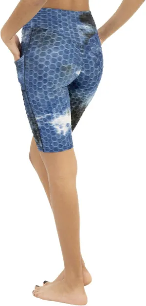 Women Workout Shorts, Capri - Brazilian Booty Lift, Anti-Cellulite, Scrunch Butt, Honeycomb Textured