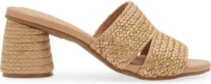 Women’s Braided Raffia Block Heel Sandals, Open Toe Slip-On Summer Shoes for Casual, Beach, Vacation