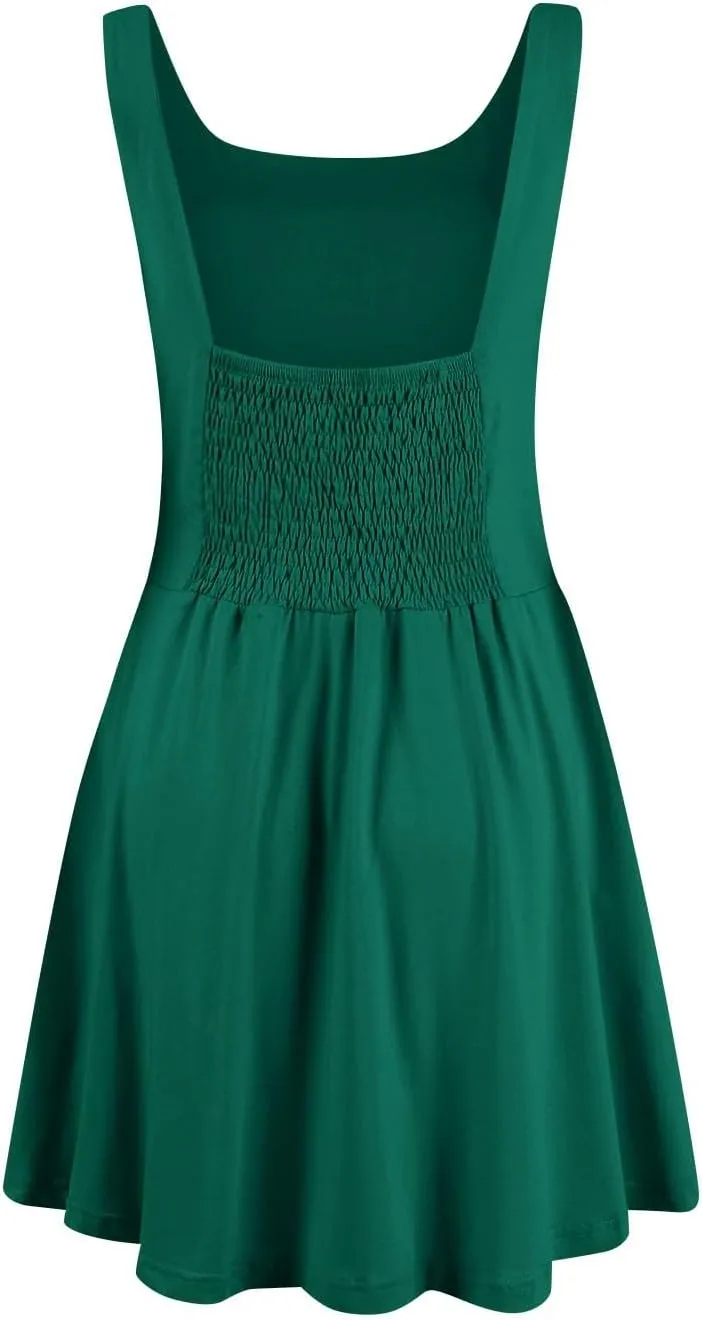 Womens Drop Waist Dress Casual Scoop Neck Backless Mini Tank Dress Summer Vacation Beach Dress Athletic Tennis Dress