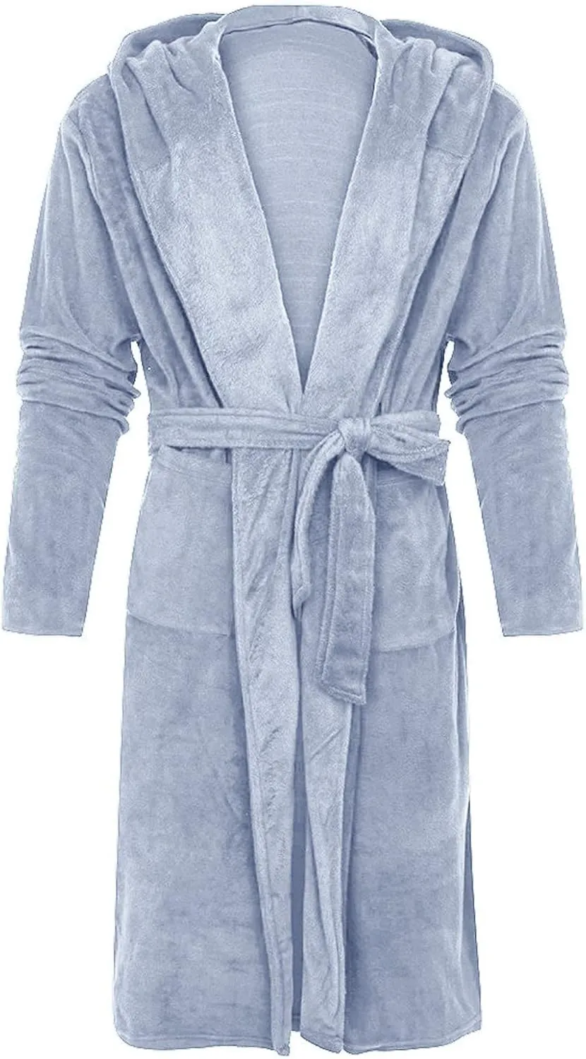 Womens Hooded Bathrobe Fleece Pajama Set for Women Soft Comfy Winter Pajama Set Sexy Fur Robe