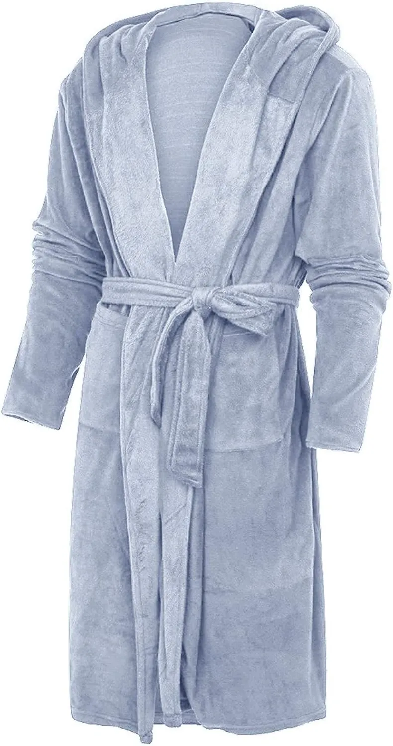 Womens Hooded Bathrobe Fleece Pajama Set for Women Soft Comfy Winter Pajama Set Sexy Fur Robe