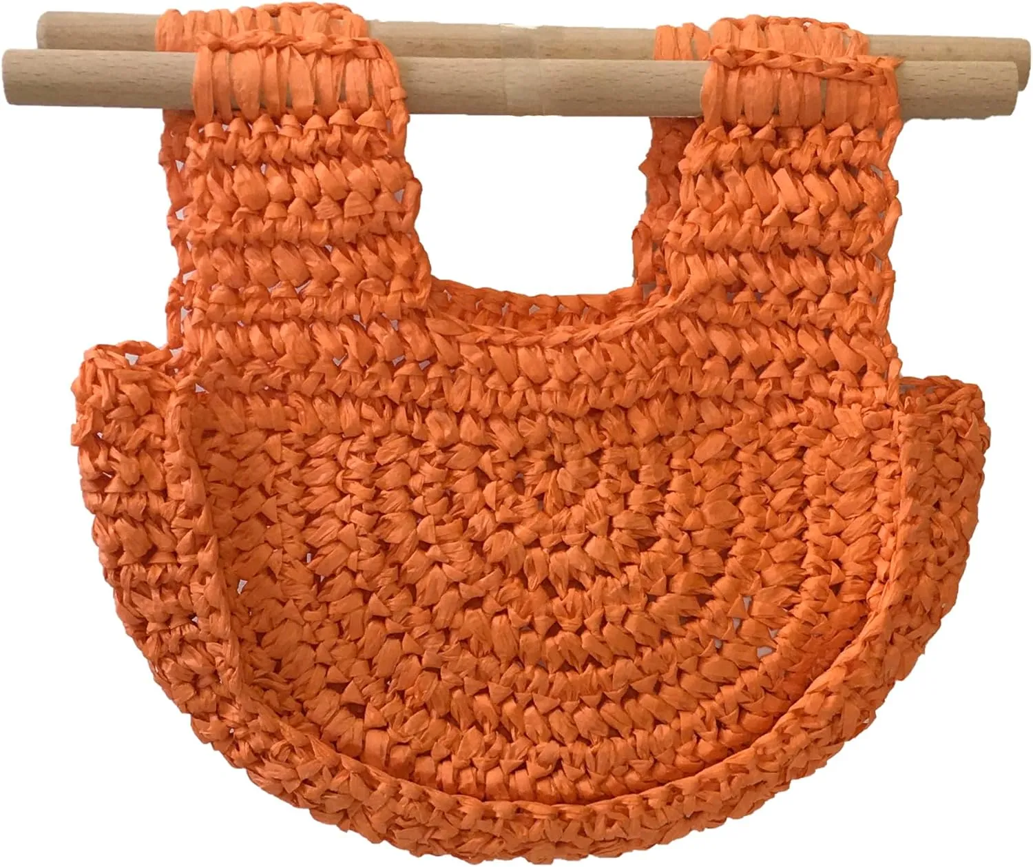 Women's Millie Crochet Raffia Half Moon Clutch