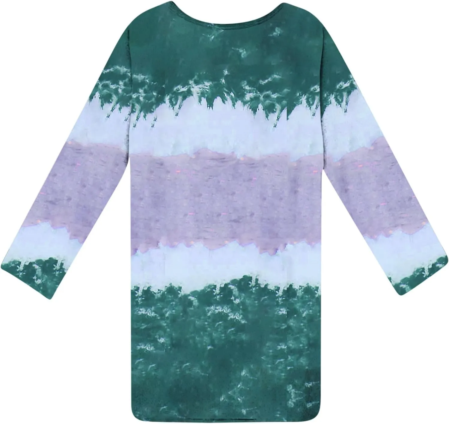 Womens Spring Dresses,Flowy Tie Dye Plus Size Dresses Crewneck Shift Long Sleeve Dress Going Out Vacation Date Night