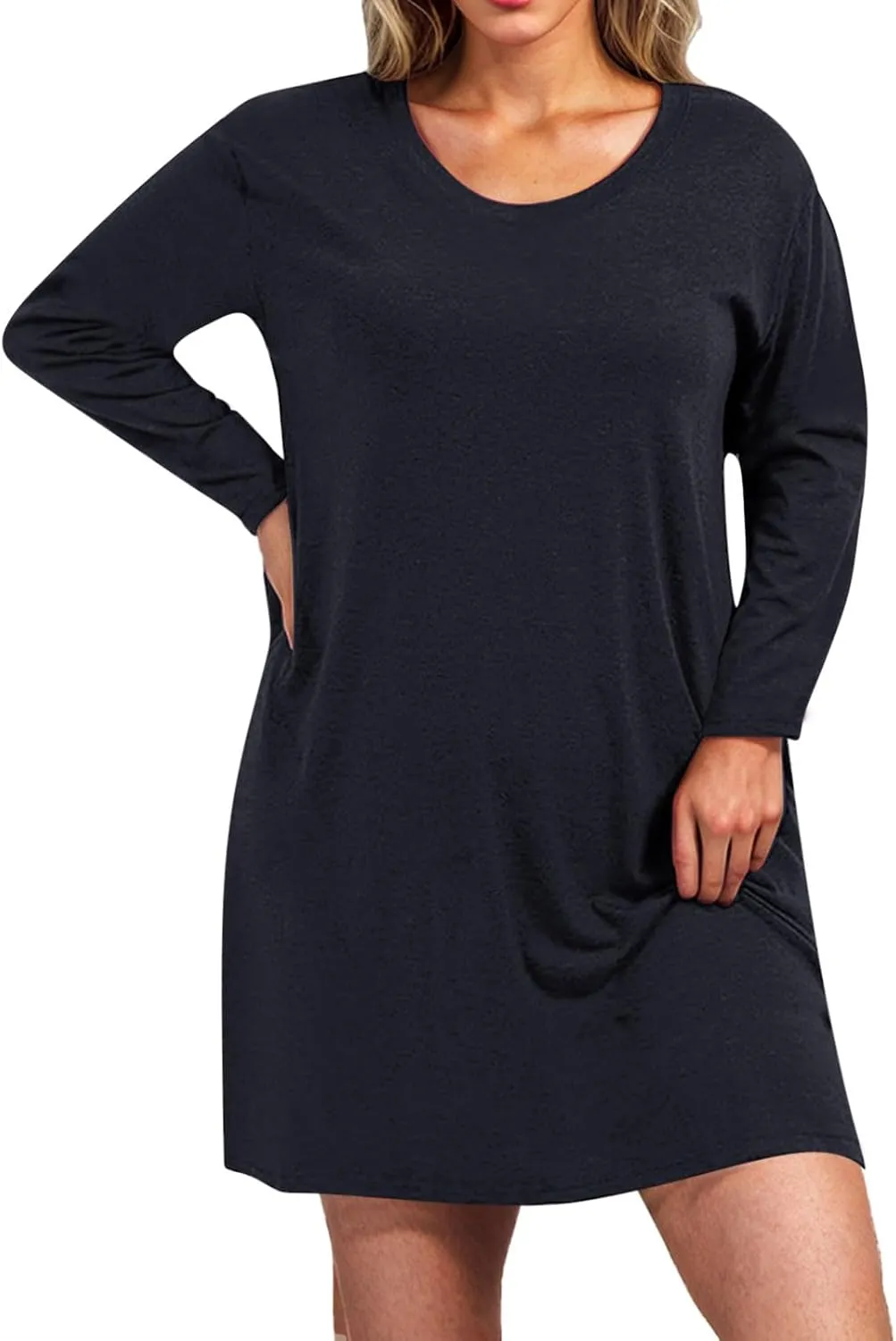 Womens Spring Dresses,Flowy Tie Dye Plus Size Dresses Crewneck Shift Long Sleeve Dress Going Out Vacation Date Night