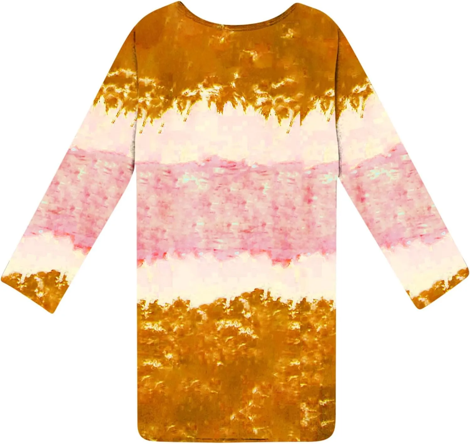 Womens Spring Dresses,Flowy Tie Dye Plus Size Dresses Crewneck Shift Long Sleeve Dress Going Out Vacation Date Night