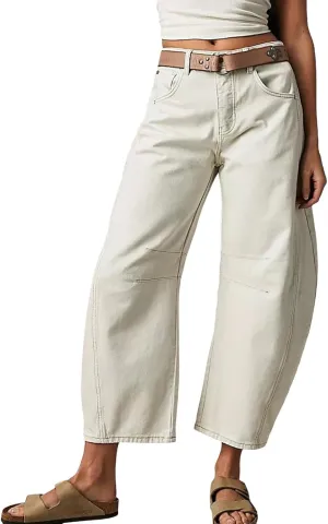 Women's Wide Leg High Waisted Stretchy Straight Leg Jeans Baggy Loose Trendy Denim Pants