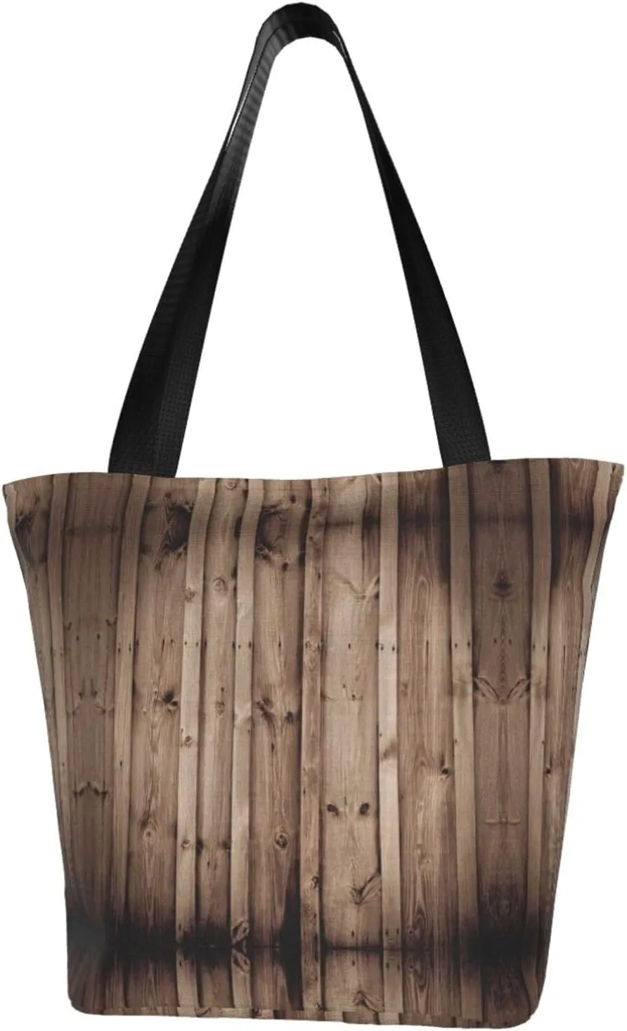 Wood Grain Print Multifunctional Tote Daypacks for Women Work Travel Shopping Handbags Shoulder Bag