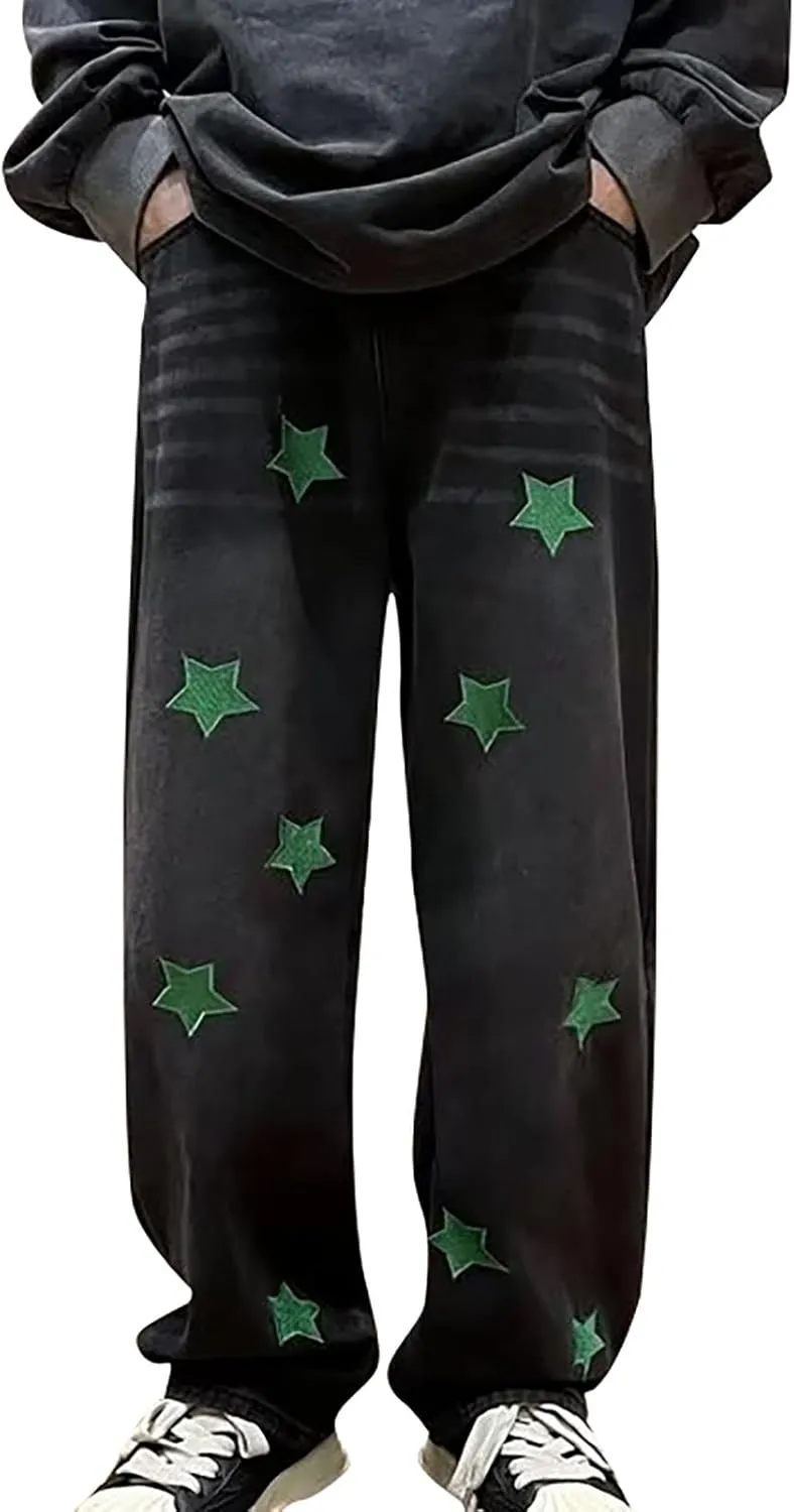 Work Long Trousers Jeans Pants Pocket Drawstring Waist Solid Color Slim Toe Jeans Taper Jean Men's Straight Fit